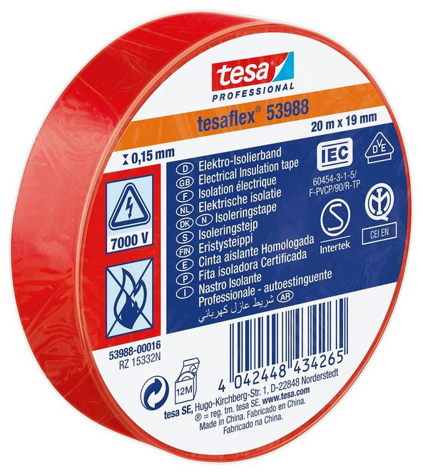 Hovedbilde Tape PVC rød 15 mm/10 m
