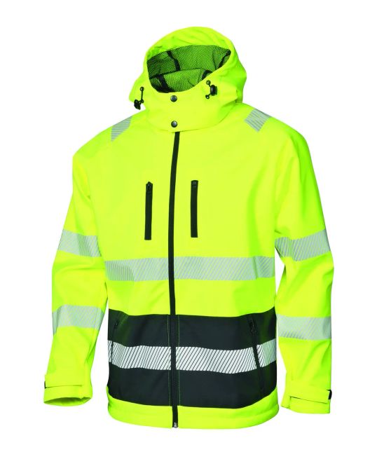 Hovedbilde Softshelljakke 1272 Hi-Vis Kl.3 Gul/Sort